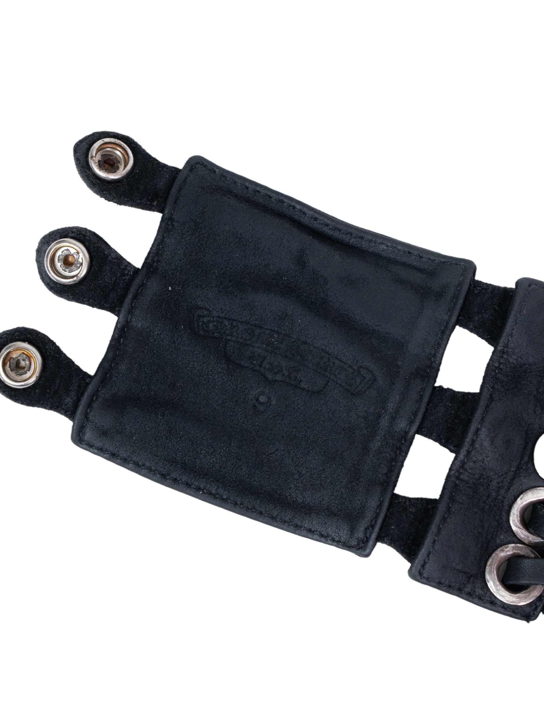 Chrome Hearts Black Suede Lace-Up Cuff