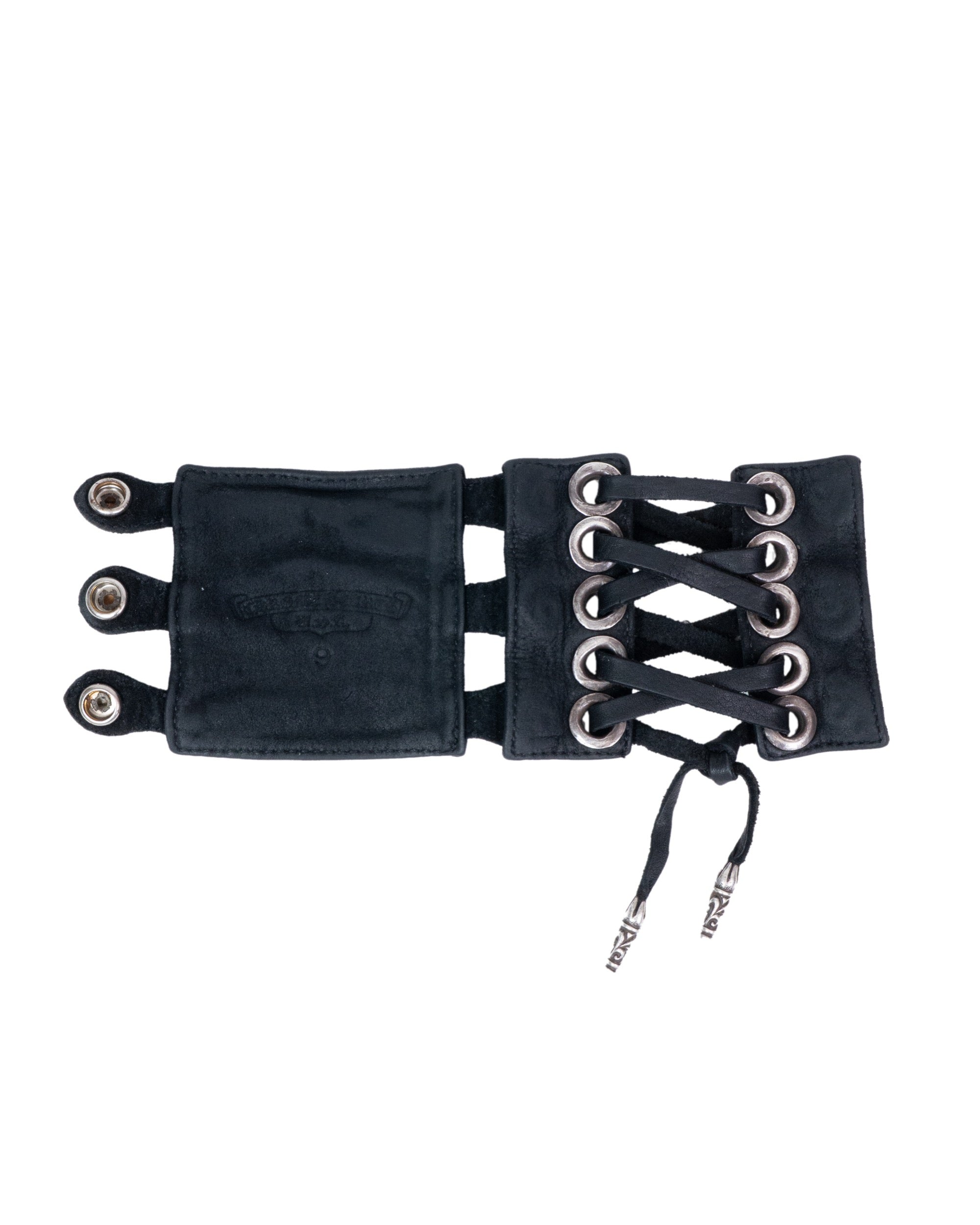Chrome Hearts Black Suede Lace-Up Cuff