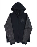 Chrome Hearts Triple Cross Patch Leather Zip-Up Black