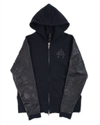 Chrome Hearts Triple Cross Patch Leather Zip-Up Black